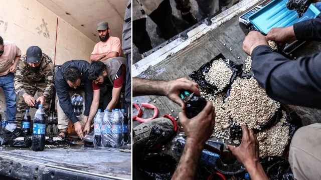 suriyenin guneyindeki dera ilinde bir milyon uyusturucu hap ele gecirildi gazli icecek kolilerine gizlenmis bSKO3IJc