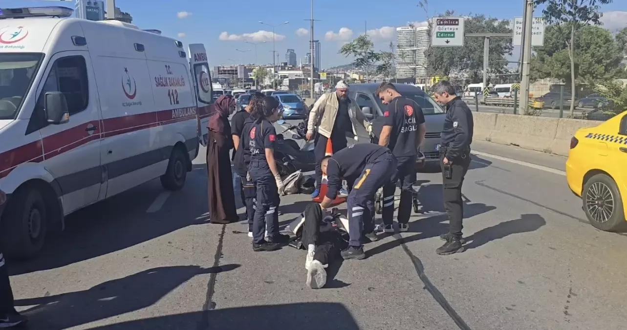 kadikoy d 100 karayolunda motosiklet kazasi bir yarali JHtUJ5QM