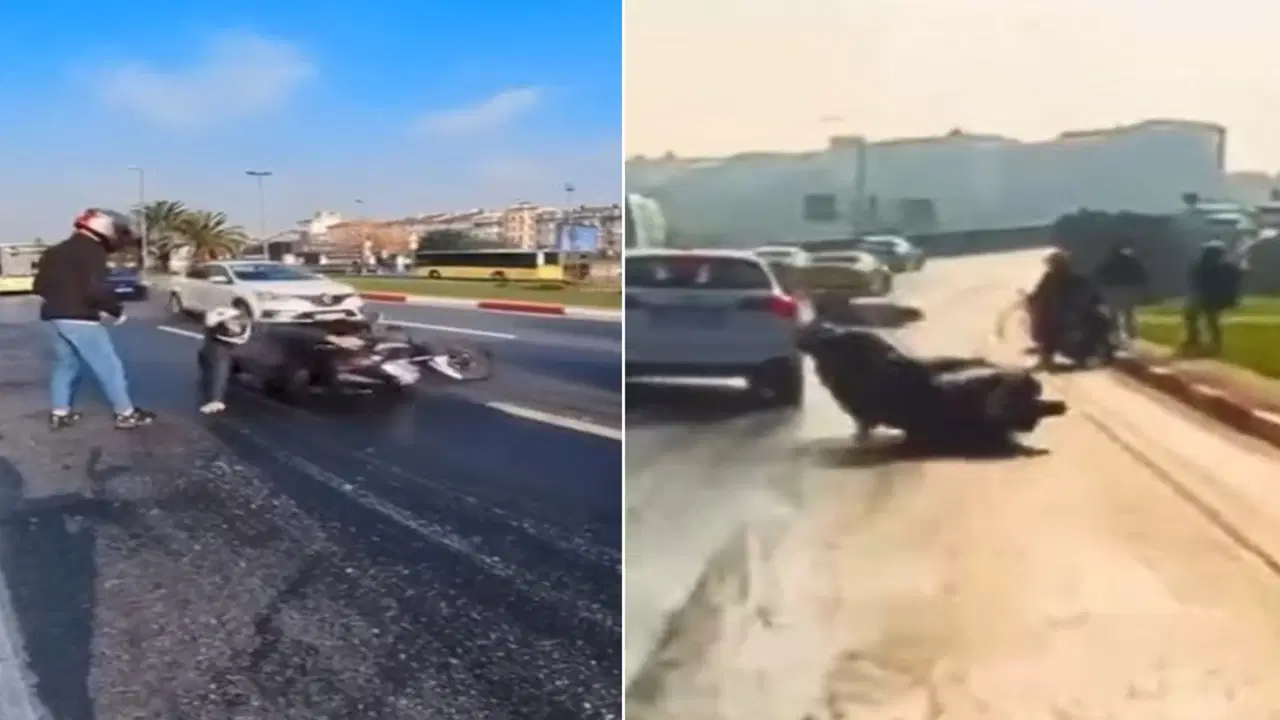 istanbulda yola yag dokuldu motosikletliler pes pese dustu 99ia2rPw.jpg