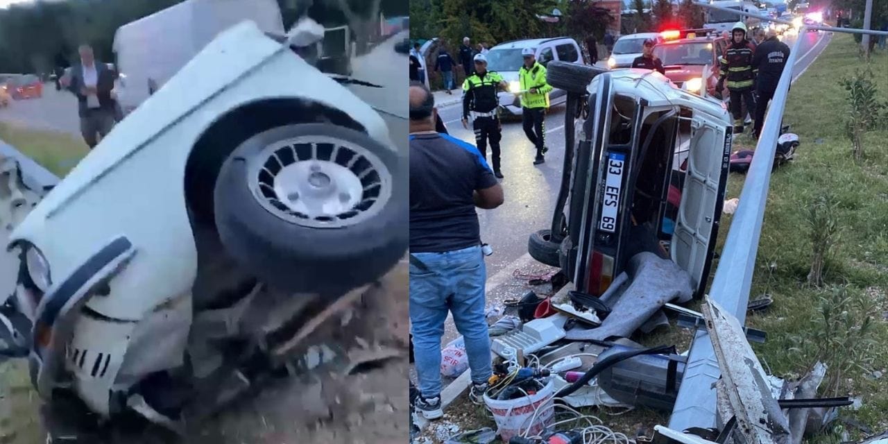D-400 Karayolu’nda Feci Kaza: İki Araçtan Biri İkiye Ayrıldı