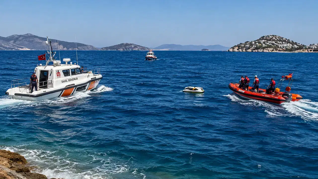 Bodrum açıklarında jet skinin alabora olması sonucu 3 kişi denizde kayboldu Img